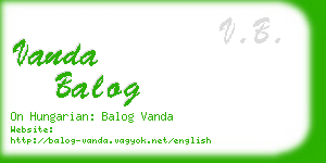 vanda balog business card